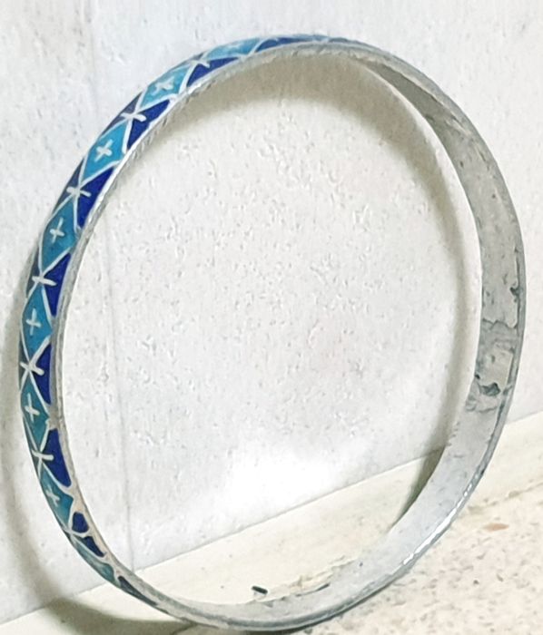 Antiga argola de guardanapo bebé e bracelete de criança em prata