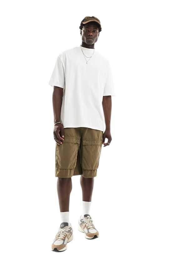 ASOS DESIGN Essential Biały T shirt oversize z zabudowanym dekoltem XL