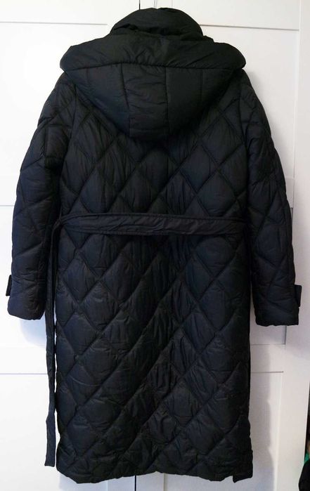 Kurtka zimowa z paskiem długa płaszcz pikowana ciepła L Reserved