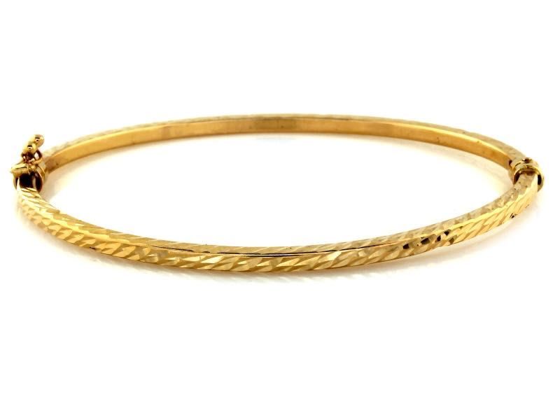 Nowa Bransoletka Złota sztywna Bangle Frezowana pr 585. Sklep