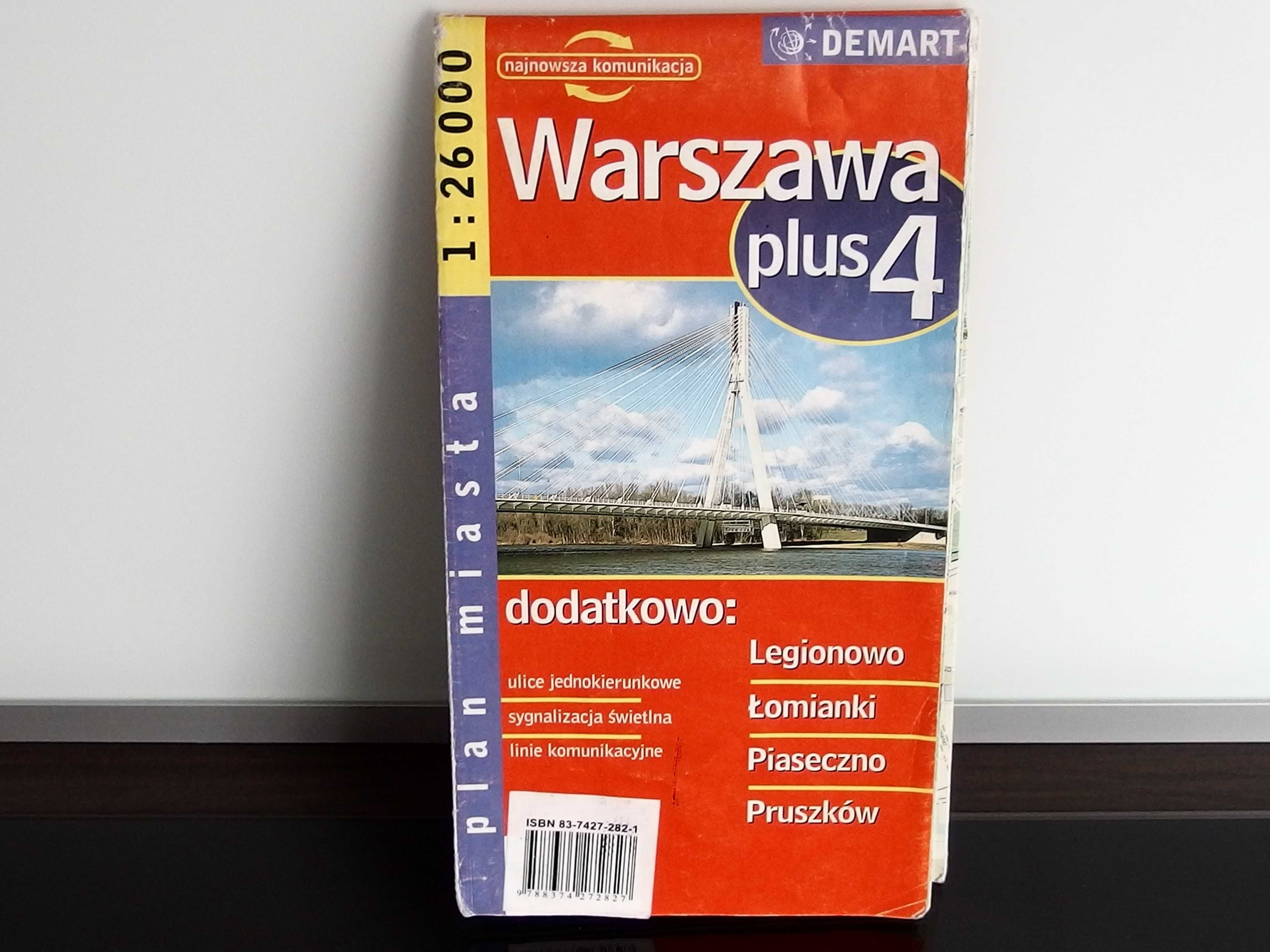 Plan miasta WARSZAWA plus Legionowo, Łomianki, Piaseczno, Pruszków