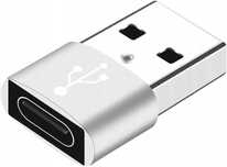 Przejściówka adapter OTG USB-C do USB-A srebrny 2 sztuki