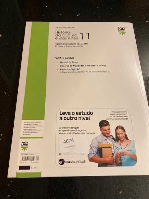 Manual Escolar de História da Cultura e das Artes 11 - 11.º ano - NOVO