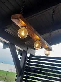 Lampa wisząca palone drewno loft 100cm