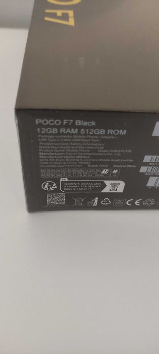 Smartfon XIAOMI Poco F7 5G 12/512GB 6.83" 120Hz czarny, nowy