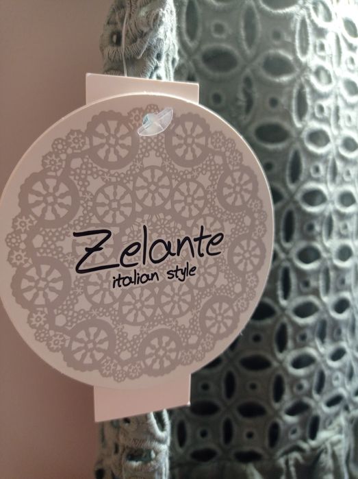 Nowa z metką, bluzka damska w kolorze oliwkowym, Zelante Made in Italy