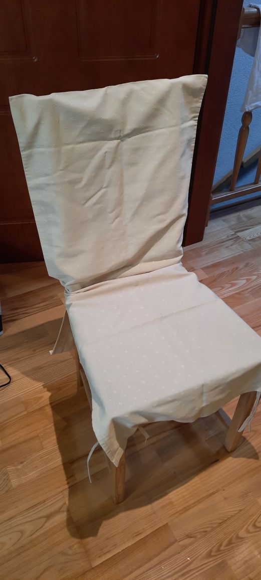 Pokrowce na krzesła 4 szt beż eleganckie