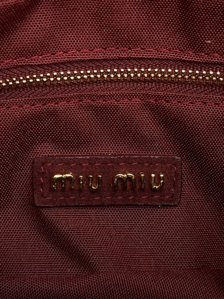 Torebka Miu Miu Arcadie Suede Bag Burgundy