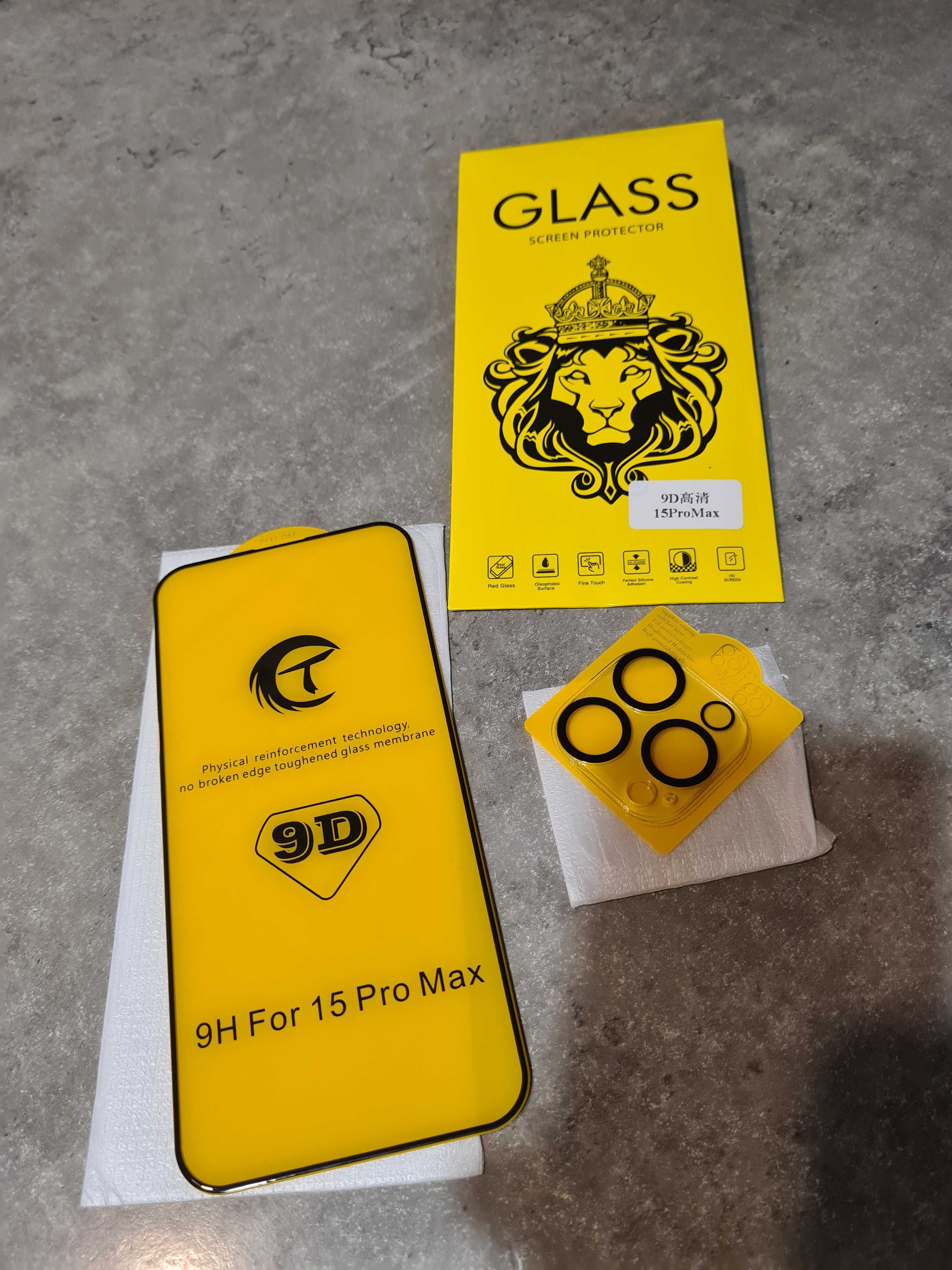 Szkło hartowane 9D do Iphone 15 Pro max plus ochrona kamery
