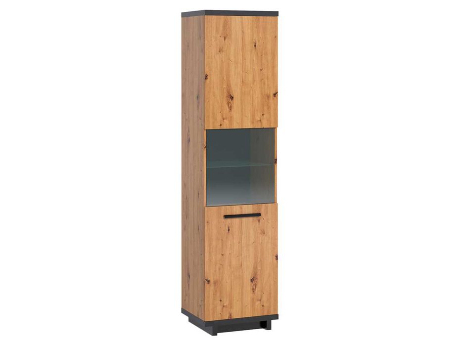 Witryna 50x200x40 Dąb artisan+Czarny mat