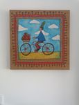 Quadro pintado em serapilheira