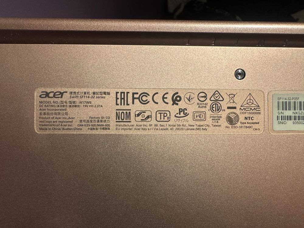 Laptop Acer Swift 1