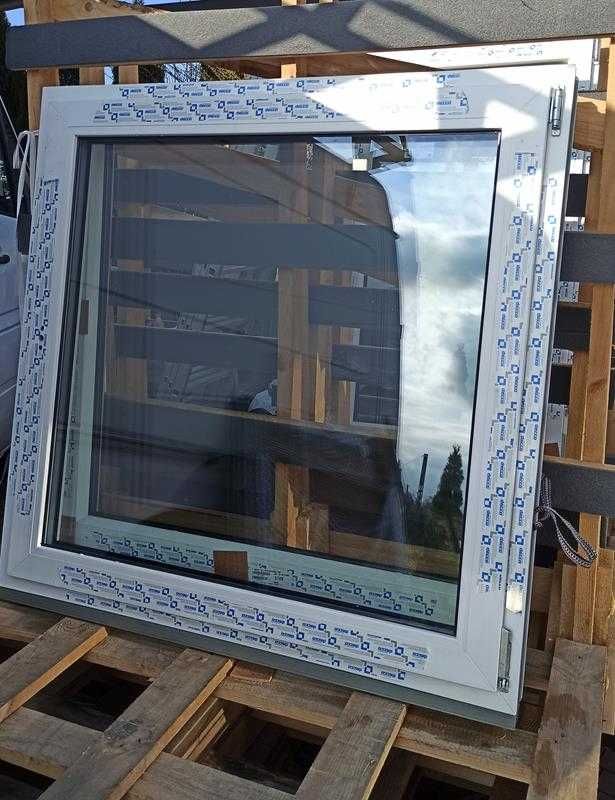 OKNO 120x120 RU, 115x113, NOWE od ręki BIAŁE, 2 szyb, 3 szybowe Uw0,84