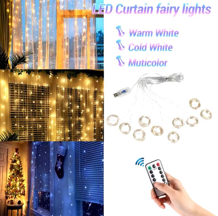 Гірлянда будиночки, світлодіодна гірлянда будинки, гірлянда штора роса