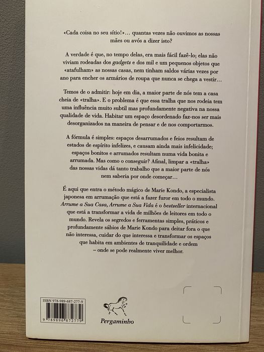 Livro ‘Arrume a sua casa Arrume a sua vida’, Marie Kondo