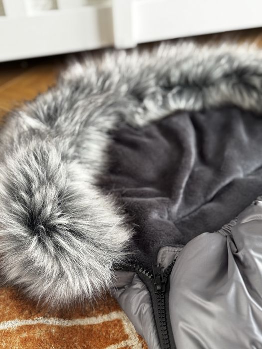 Śpiworek Cottonmoose zimowy do wózka szary srebrny metalizowany