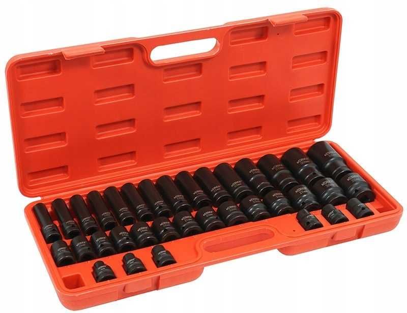 NASADKI UDAROWE 1/2 KRÓTKIE Długie Zestaw Kluczy Nasadowych 8-32