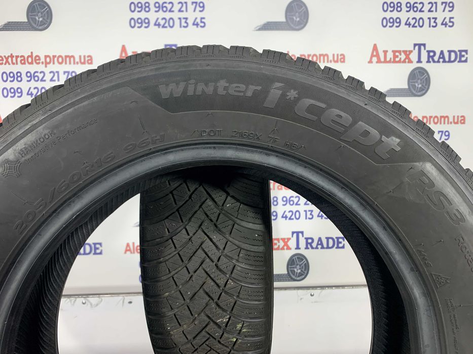 2шт 205/60 R16 Hankook Winter I Cept RS3 зимові шини б/у 2022 рік 7 мм