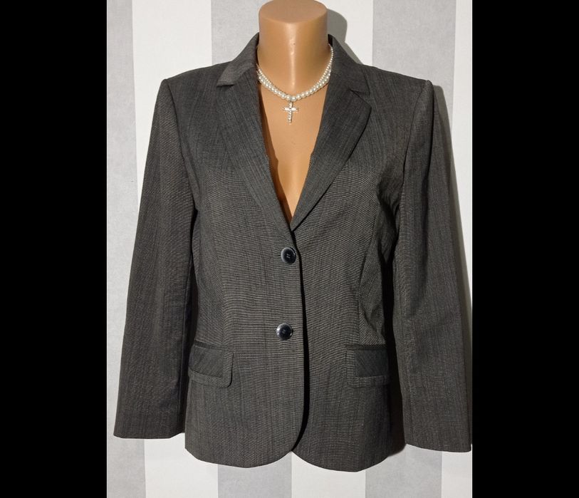 Garnitur marynarka żakiet szary zapinany na guziki z długim rękawem M