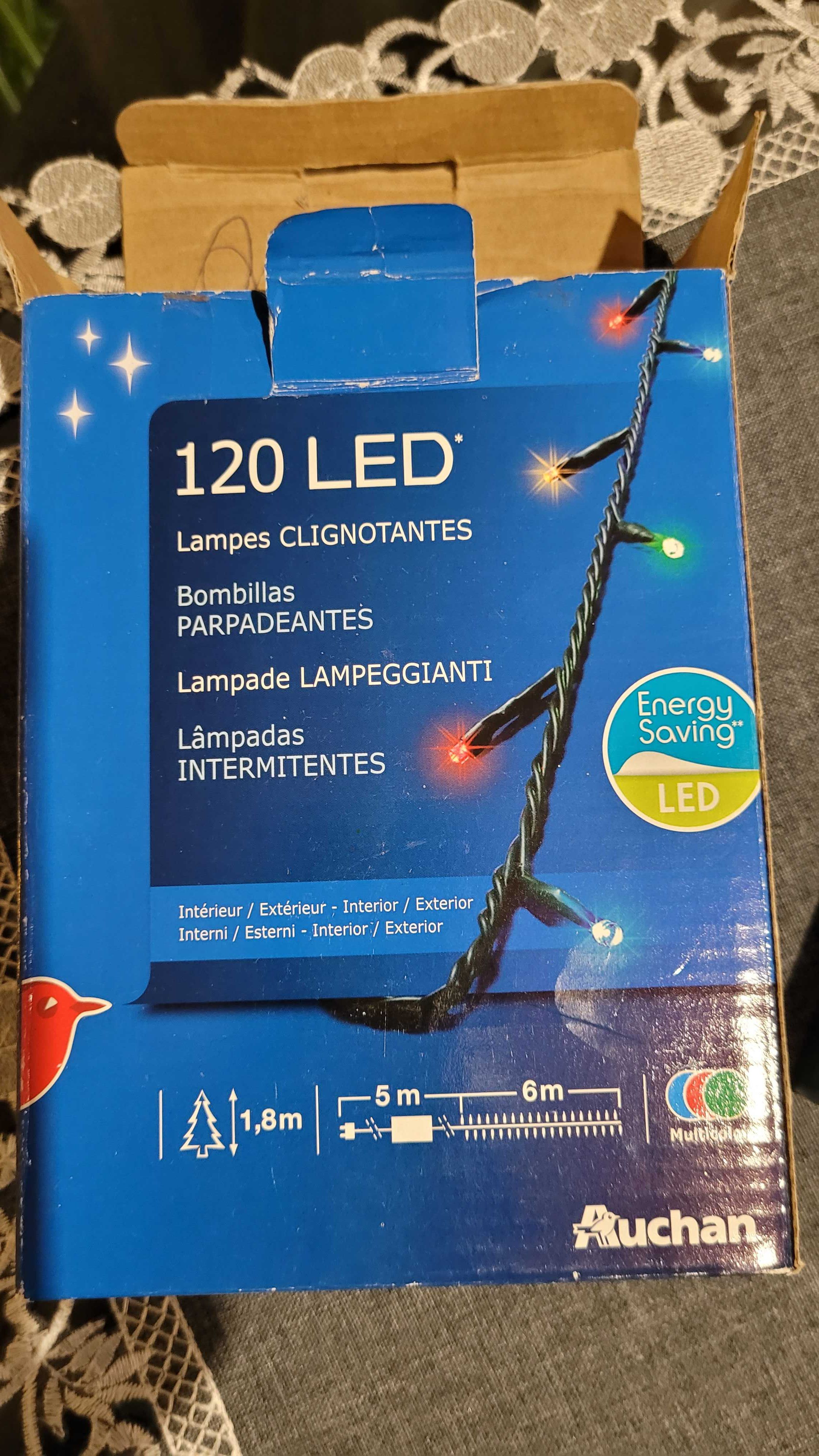 Lampki choinkowe 120 LED multikolor, sznur