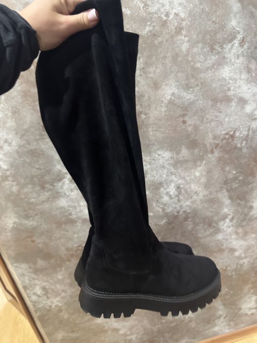 Сапоги под замш высокие ботфорты 42р