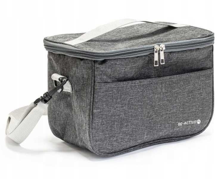Torba Termiczna Śniadaniowa Turystyczna 7,5L + Wkład Chłodzący Szary