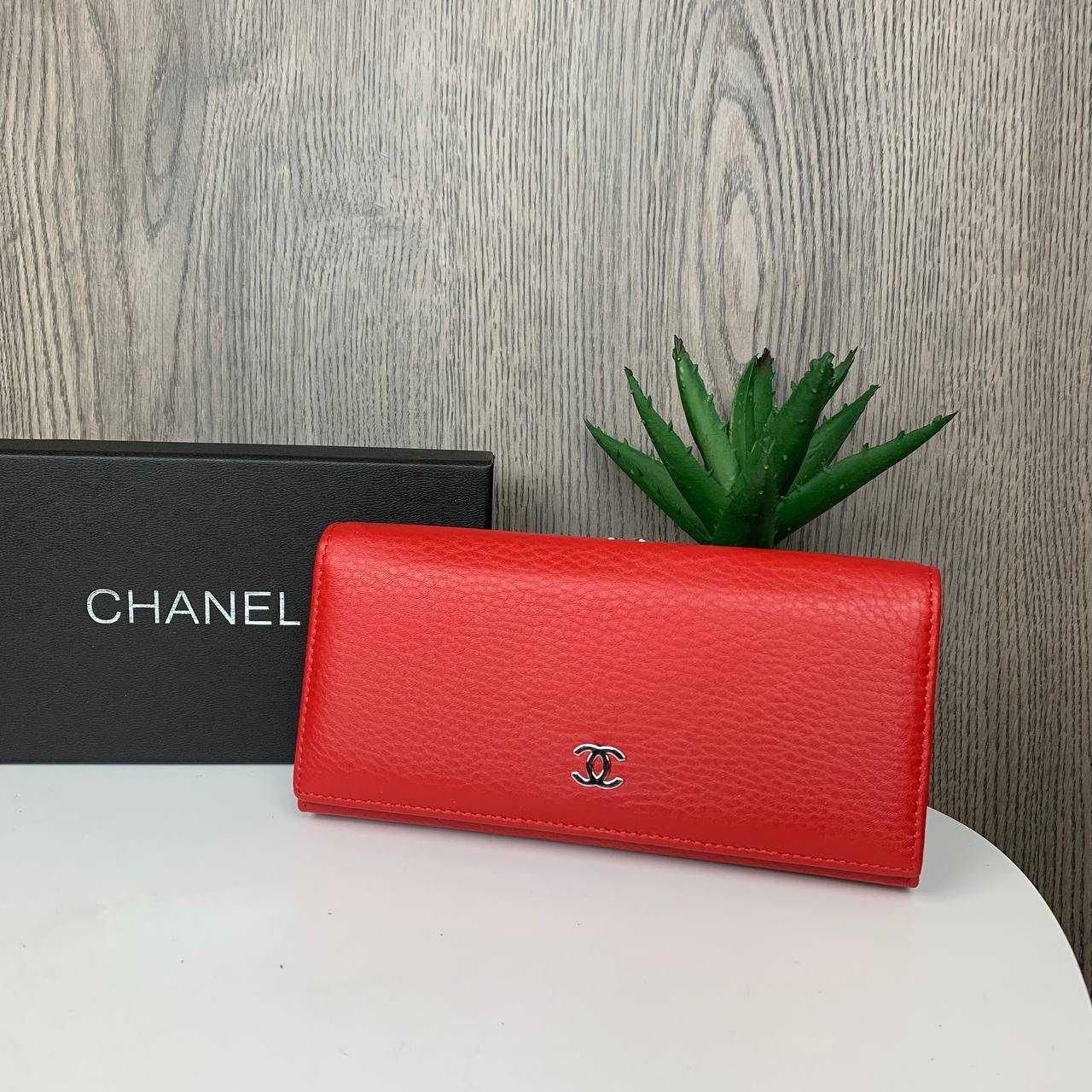 Женский кожаный кошелек в подарочной коробке фирменной шанель Chanel