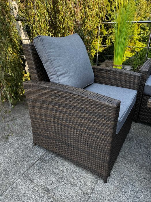 Narożnik Tarasowy Technorattanowy Zestaw Ogrodowy z Fotelami 2 KOLORY