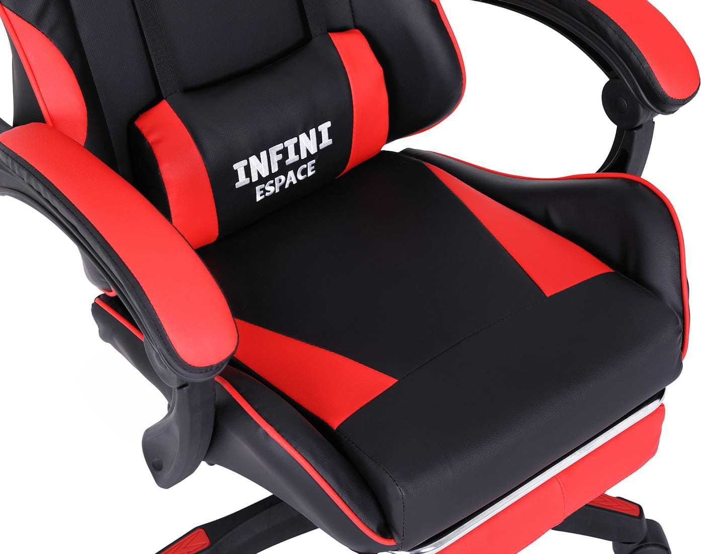 Fotel Gamingowy z podnóżkiem INFINI ESPACE Red