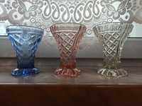 Zestaw 3x wazon Ząbkowice 2065 na konwalie szklany