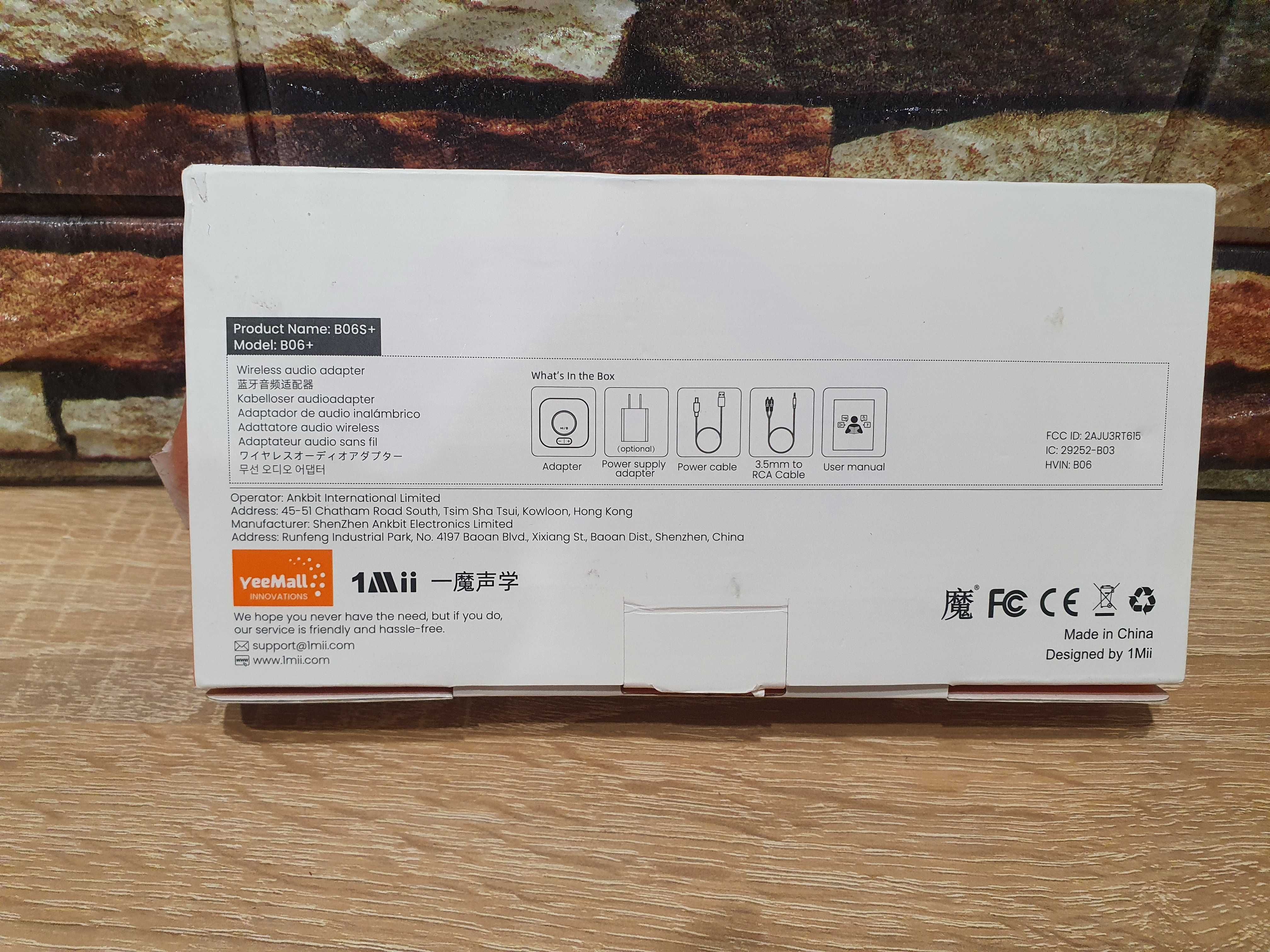 1Mii B06S+ Adapter Bluetooth HiFi Odbiornik Audio LDAC APTX HD DAC