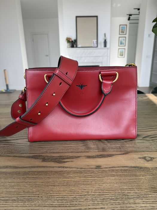Dior D Bee оригінал Італія червона сумка тоут кросбоді