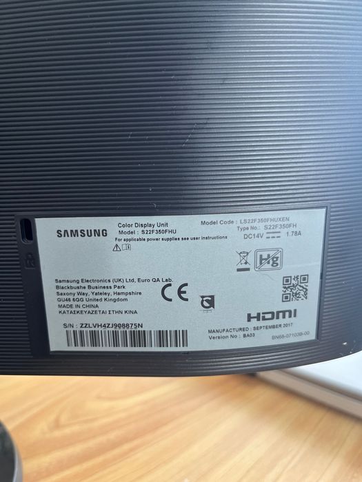 Monitor SAMSUNG S22F350FHU 22'' - Full HD -LED