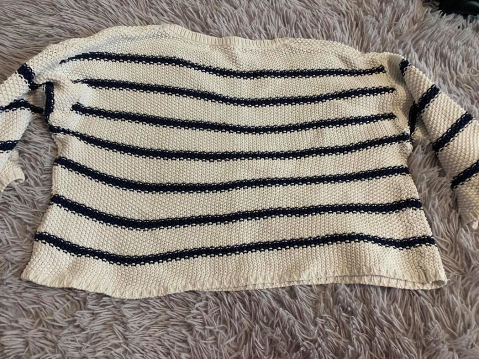 Szeroka, krótka bluza "na szydełku" / "na drutach" - JAK NOWY!