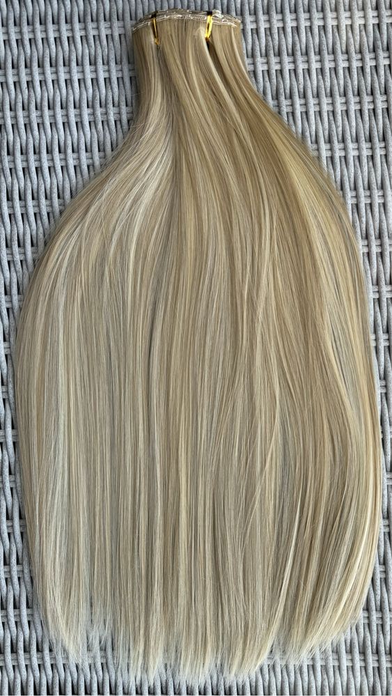 Premium Ultra włosy doczepiane, blond pasemka / refleksy !