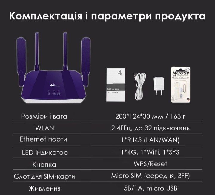 4G LTE Wi-Fi pоутер модем R8B-3 TianJie на сім карту

SIM-карту