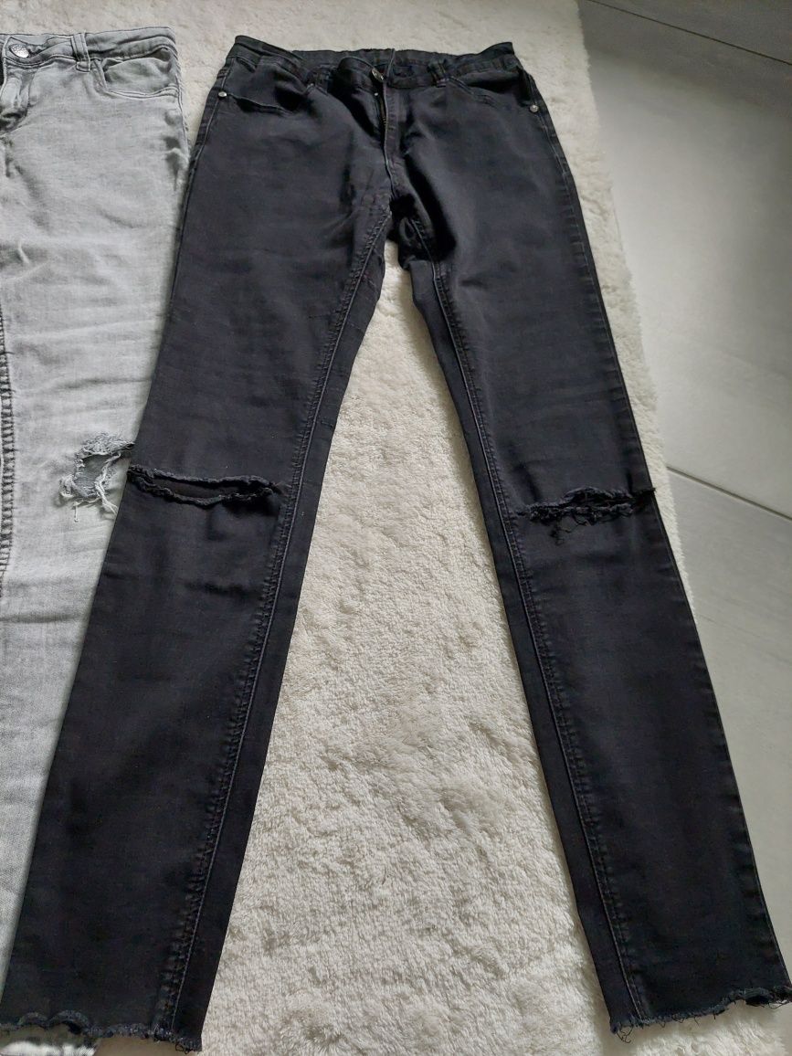 2 pary jeansów rurki skinny r. 146 152