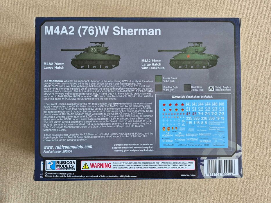 Czołg Rubicon M4A2 (76)W 1:56