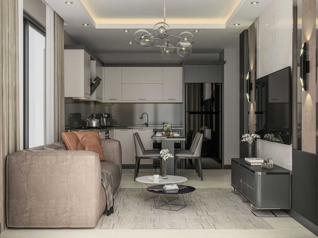 Новая квартира 55м2/апартамент 1+1 с бытовой техникой Алания ТурцияLY