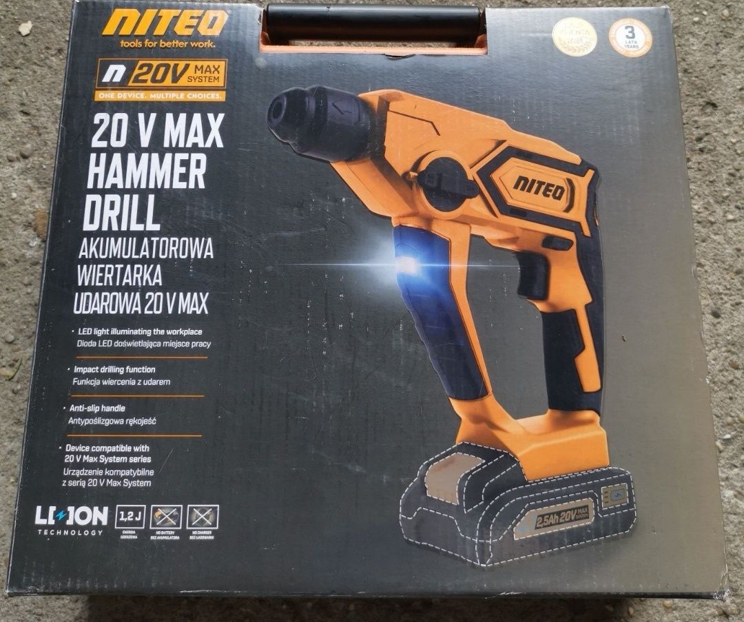Akumulatorowe wiertarka udarowa 20 v max