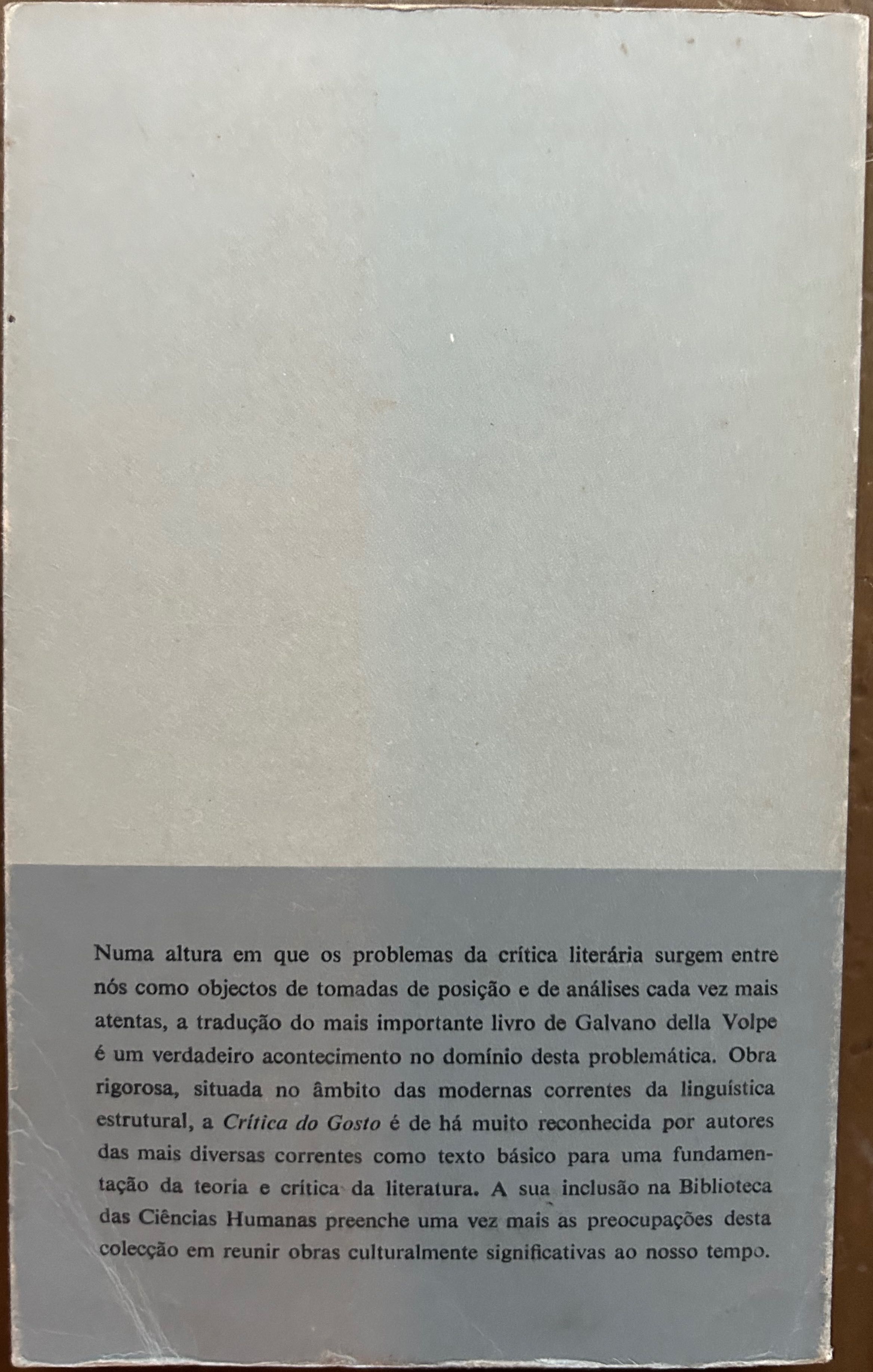 Galvano Della Volpe - Crítica do Gosto (Volume I e II)