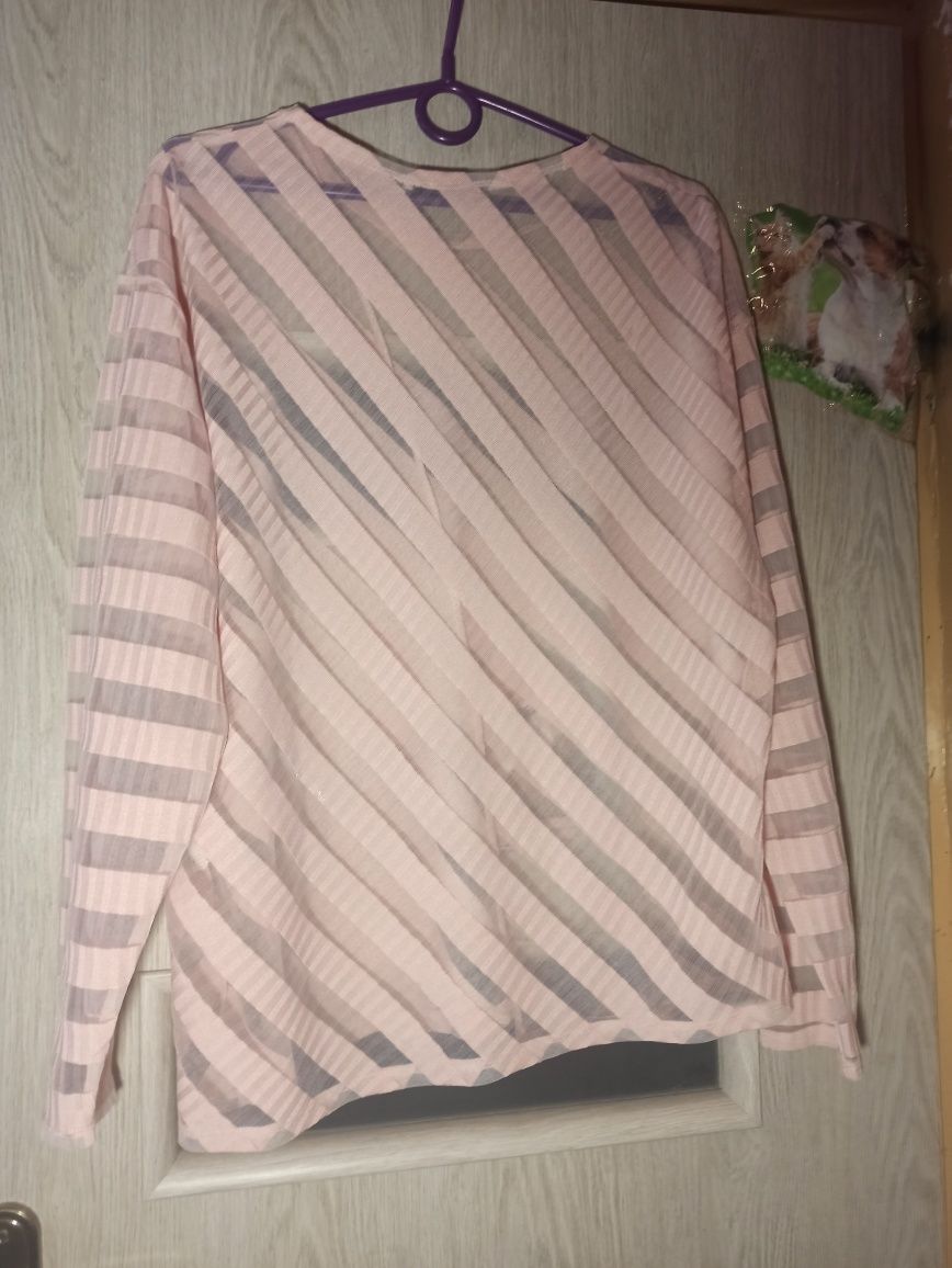 Różowa bluzka prześwitujaca na Sylwestra, Święta.Marka Zara, roz.L