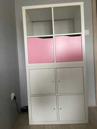 Regał Ikea Kallax 77 cm x 154 ]cm x 39 cm biały z drzwiczkami