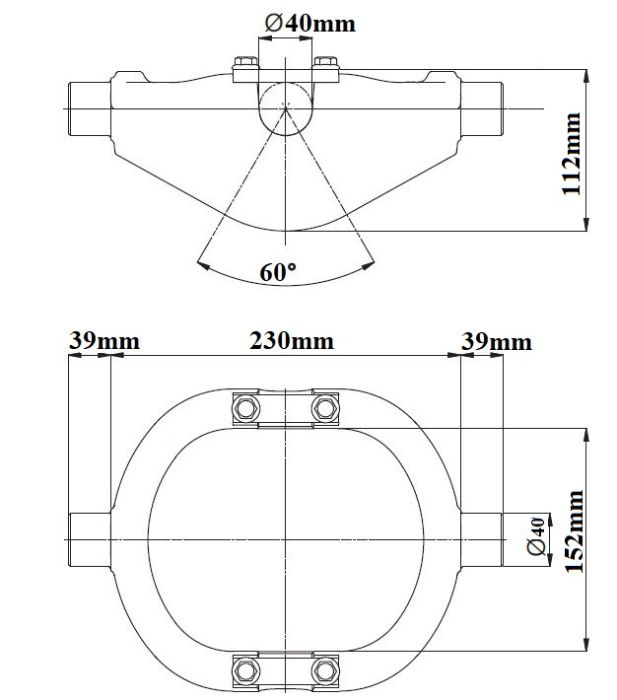 Siłownik wywrotu kipra busa 8ton 1040mm paka do 3,5m + kołyska i łoża