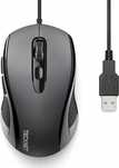 Mysz Przewodowa Do Komputera USB Uniwersalna Szara 3600 DPI