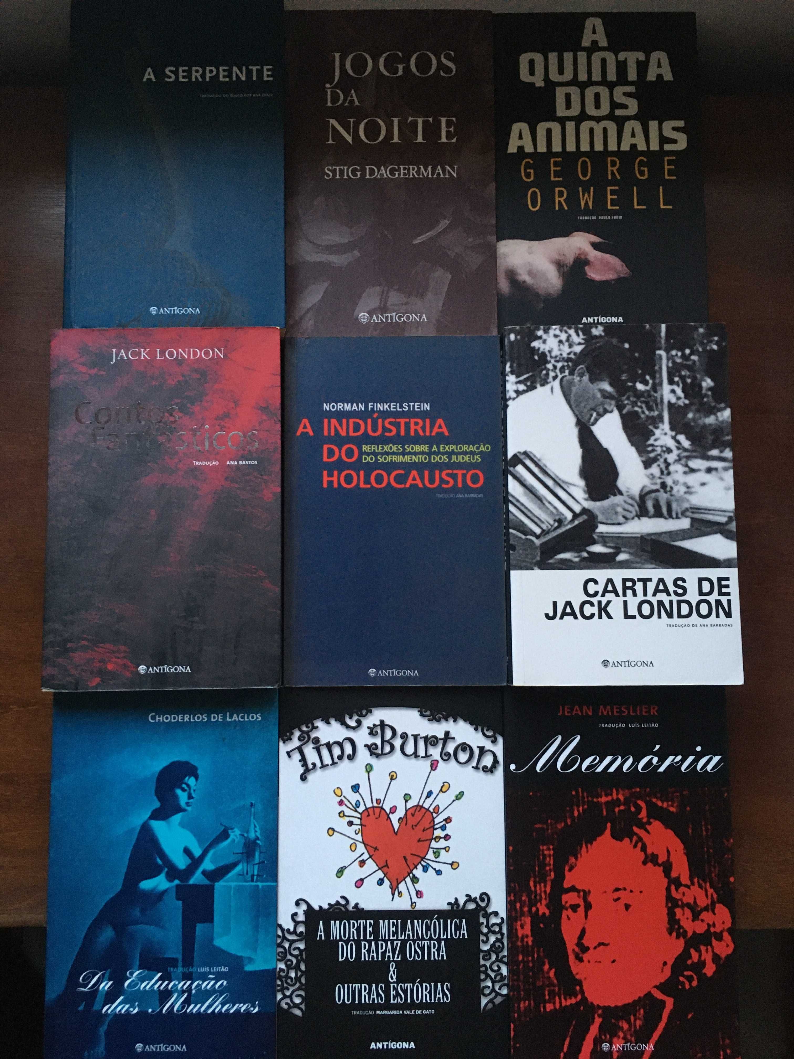 Conjunto livros Antígona - Jack London, Orwell, Dagerman, Laclos etc