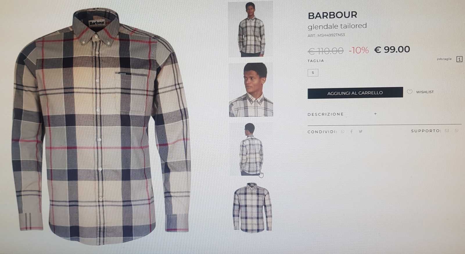 Рубашка BARBOUR glendale tailored Оригинал!