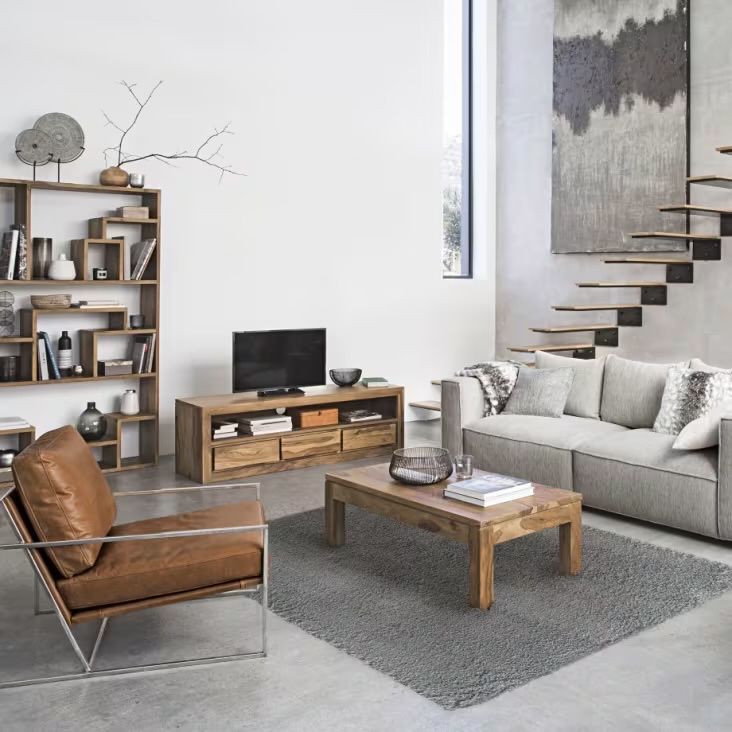 Móvel de TV com 3 gavetas de madeira - Maison du monde