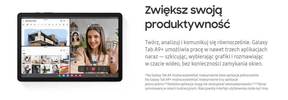 Tablet Samsung Galaxy Tab A9+ (x210) 8GB 256GB Grafitowy NOWY