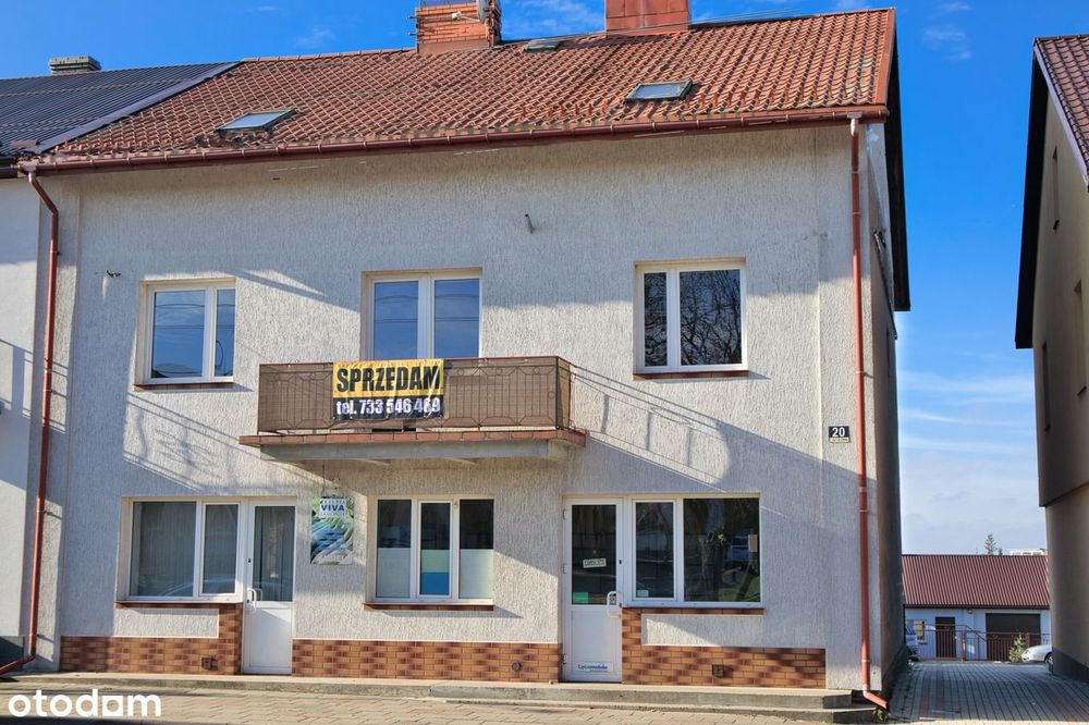 Centrum Goniądza – budynek 270 m² z lokalem usługowym + garaż 80